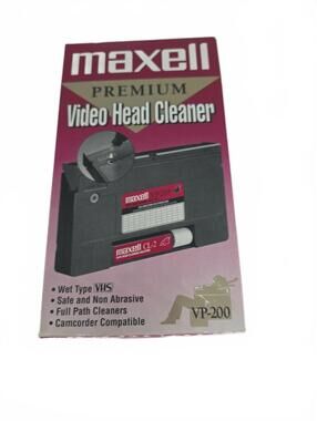 Vintage Maxell VP-200 Video Head Cleaner Wet Type VHS Tape